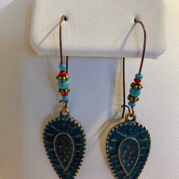 Earring retro leaf - Picture 4 of 5